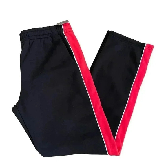 NWT Blue Gear Black Red Stripe Cotton Blend Track Straigt
Leg Cozy Mens Pants M - Picture 7 of 14